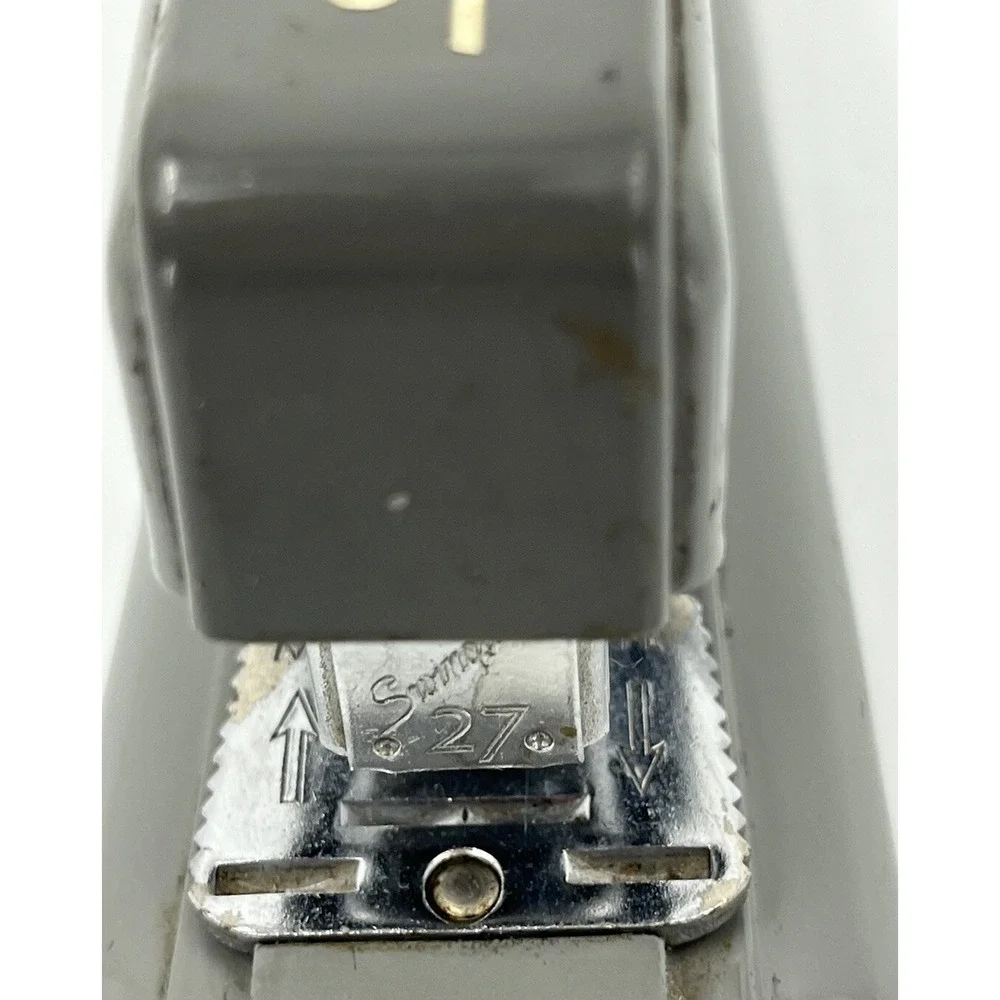 Vintage Swingline Stapler 27 Gray Art Deco MCM Metal Desk Office Heavy Duty